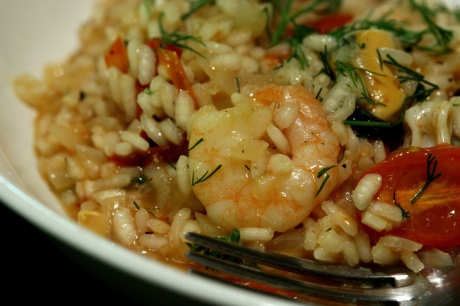 naturally gluten-free seafood risotto with roasted tomatoes, orange and fennel 2